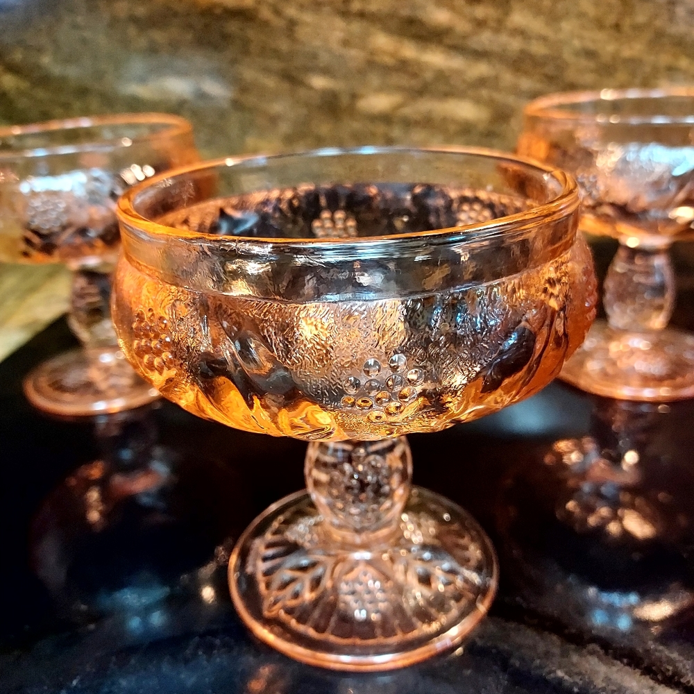 Gorgeous Vintage 1970’s Pink Goblets/Champagne/Sherbet/Desert Taitu of Italy